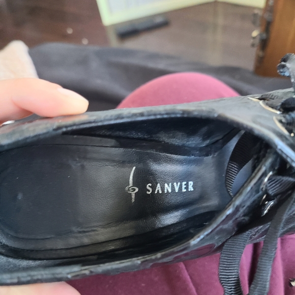 Black peep toe high heeled lace up booties size38 - Picture 3 of 13